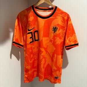Nike 2020 Netherlands Euros Soccer Jersey Men's Size L Orange Custom Print